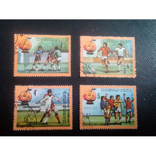 Timbre Laos Yt 400 - 402 A 404 Coupe Du Monde De Football 1982, Espagne 1982 ( 041105 )