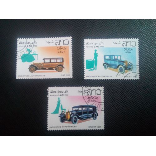 Timbre Laos Yt 430 - 432 - 433 Vieilles Voitures 1982 ( 041105 )