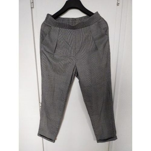 Pantalon Stradivarius Gris, Blanc, Noir S