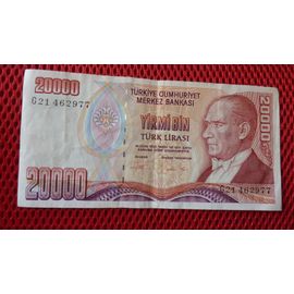 Turquie = Billet De Banque De 20000 Lire Lirasi Année 1970, N° G21462977