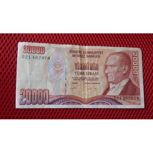 Turquie = Billet De Banque De 20000 Lire Lirasi Année 1970, N° G21462978