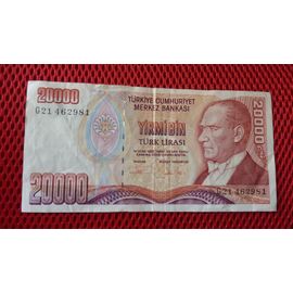 Turquie = Billet De Banque De 20000 Lire Lirasi Année 1970, N° G21462981