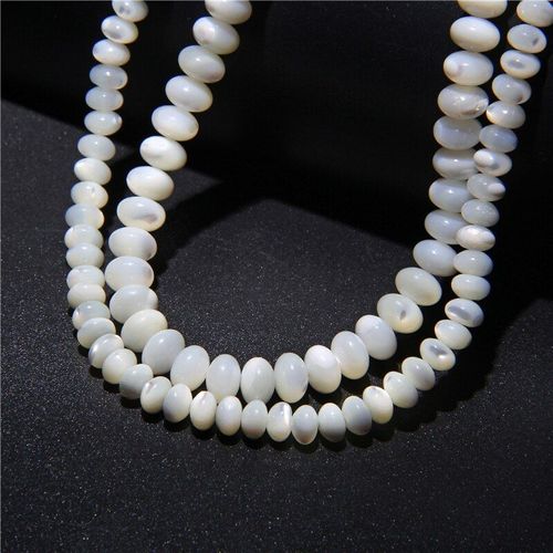 Perles En Nacre Naturelle Pour Serpillière, Rondelles Blanches Pour La Fabrication De Bijoux De Plage, Fourniture De Colliers Et De Bracelets À Faire Soi Même, 15 Pouces
