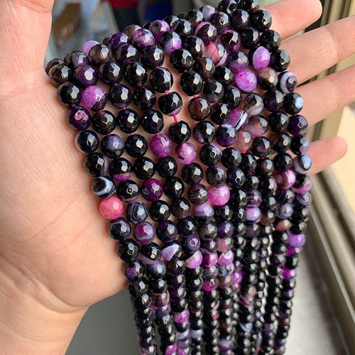 Perles En Pierre D'agate De Cristal De Rose À Facettes, En Vrac Naturelle Pour La Fabrication De Bijoux, Bracelet Et Collier, Accessoire 15 ''6/8/10/12mm
