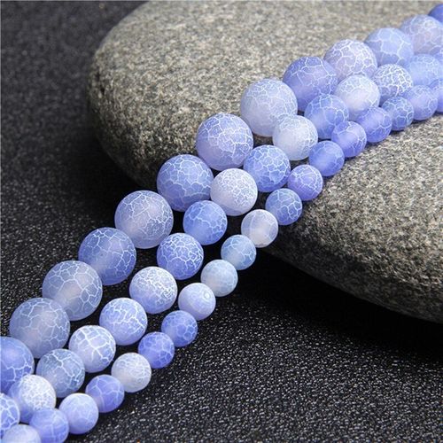 Perles En Pierre Naturelle, Bleu Glacé, Craquelées, Dragon De Feu, Agates, Pour La Fabrication De Bijoux, Bricolage, Bracelet, Cadeau D'halloween, 6/8/10mm