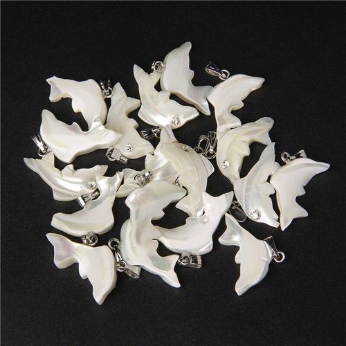 Breloques En Forme De Dauphin 24x14mm, 2 À 10 Pièces, Pendentifs En Nacre De Couleur Blanche, Fabrication De Bijoux Faits Bricolage Main