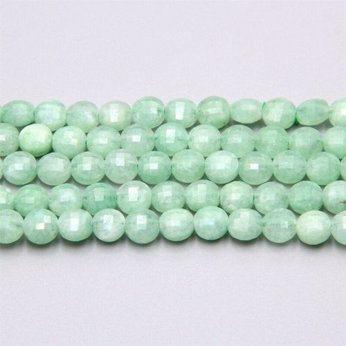 Perles D'agate Verte Calcédoine, Perles À Facettes Chrysoprase, Brin De Pierre Ronde, Perles D'espacement Amples Pour La Fabrication De Bijoux Bracelet Diy