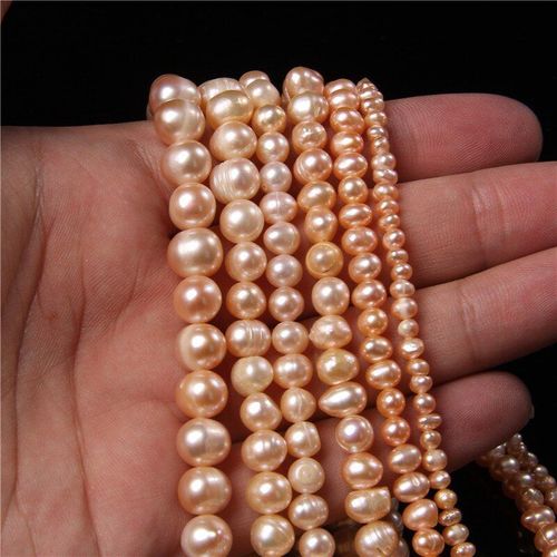 Perles Naturelles D'eau Douce De Haute Qualité En Forme De Pomme De Terre, Or Rose, Poinçon Perle Ample Pour La Fabrication De Bijoux, Collier Bracelet Diy 14