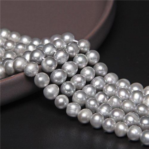 Perle Naturelle Noire D'eau Douce 7 8mm, Perles Rondes Amples Pour La Fabrication De Bijoux, Accessoires De Collier De Bracelet À Faire Soi Même