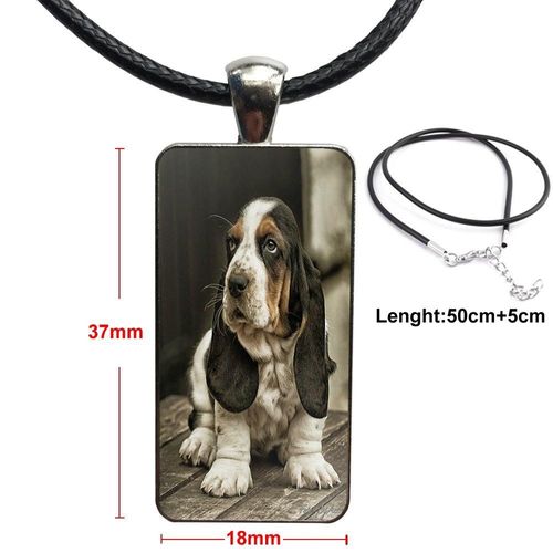 Collier Rouge Pour Hommes Et Femmes, Cabochon En Verre, Pendentif Rectangulaire, Couleur Acier, Bijoux