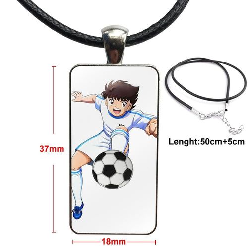 Bijoux Captain Tsubasa Ozora Genzo Pour Femmes, Collier En Verre, Pendentif, Cabochon, Rectangle, Mode