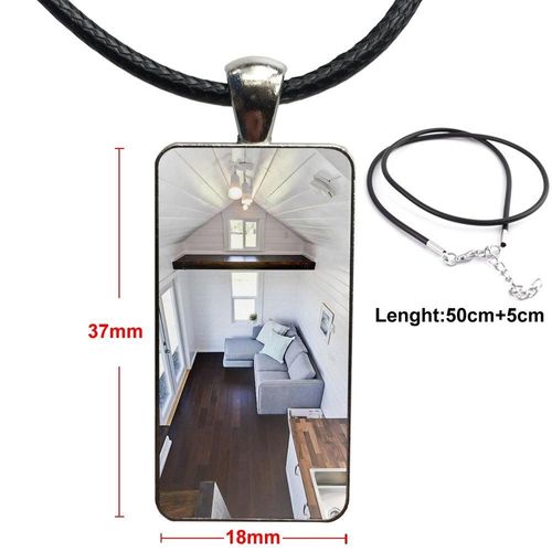 Collier Ras Du Cou En Bois, Rouge Menthe, Blanc, Cabochon, Pendentif Rectangle, Couleur Acier, Bijoux Pour Cadeau Unisexe