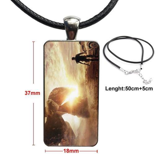 Collier Ras Du Cou En Acier Pour Femmes, Bijou De Couleur, Film Mad Max Fury Road, Cabochon En Verre, Pendentif Rectangulaire