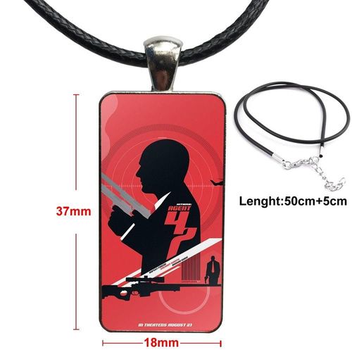 Collier Avec Pendentifs En Verre Pour Femmes Et Unisexes, Design D'affiche Avec Logo Hitman, Vintage, À La Mode, 47