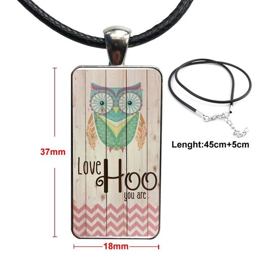 Pendentif En Verre Pour Hommes Et Femmes, Cabochon, Rectangle, Collier Ras Du Cou, Bijoux, Plusieurs Jolis Chouettes Brillantes