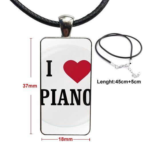 Bouton De Piano Amusant Pour Enfant, Design Personnalisé, Cabochon En Verre, Pendentif, Collier Avec Femmes, Plaqué En Acier, Bijoux De Déclaration