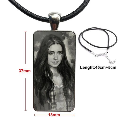 Pendentif De Collier Rectangulaire En Verre Vintage Pour Femmes, La Ville Des Os Pour Enfants, Design De Perles, Mode