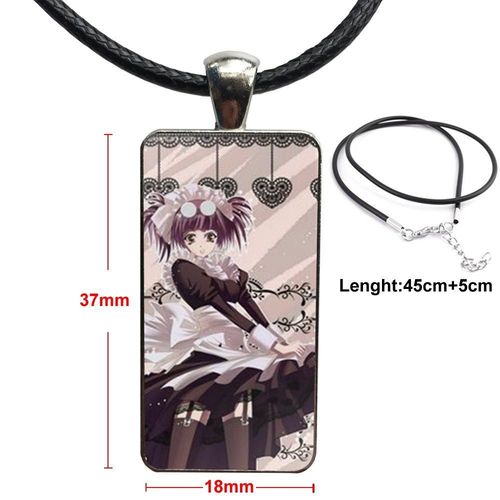 Collier Avec Pendentif Cabochon En Verre, Rectangle, À La Mode, Cadeau Pour Femmes Et Enfants, Dessin Animé, Majordome Noir Meyrin