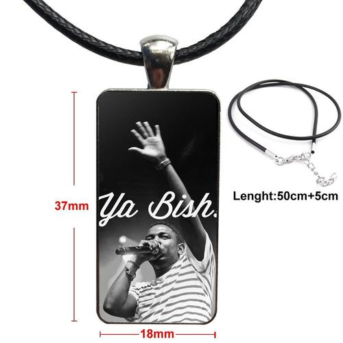 Collier Avec Pendentif Cabochon En Verre Pour Femmes Et Filles, Collier Rectangle À La Mode, Style Rappeur Américain, Kendrick Lamar Duckvalue