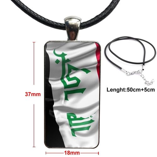 Collier Ras Du Cou En Verre Pour Femme Et Garçon, Bijoux, Cabochon, Rectangle, Pendentif, Drapeau National, Tendance, Cadeaux