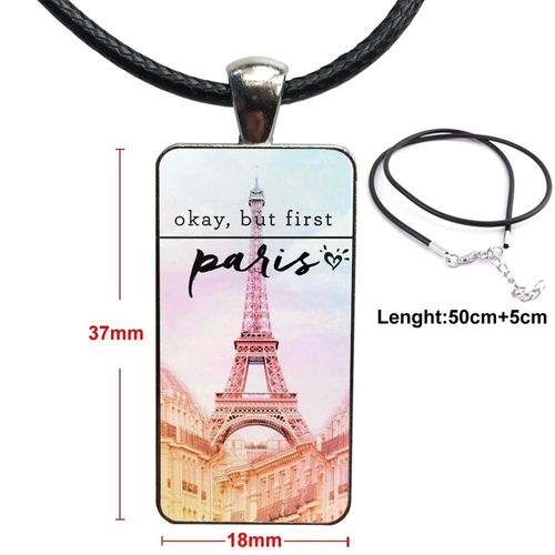 Collier À La Mode Avec Longue Chaîne Rectangulaire, Bijoux Pour Femmes Et Enfants, Cadeau De Voyage Rose, Avion