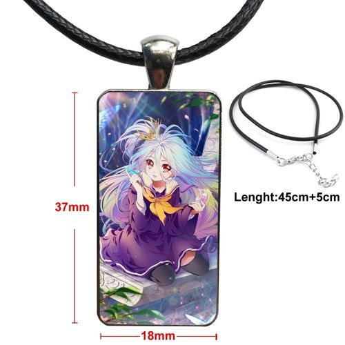 Collier Rectangulaire En Verre Pour Femmes Et Enfants, Design Vintage, À La Mode, Pendentif, Pas De Jeu, Jeu De Survie, Anime