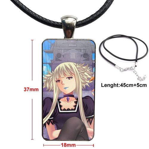 Collier En Acier Bleu Pour Filles, Pendentif, Arpège, Dessin Animé, Meilleur Design De Cadeau, Mode Vintage, Verre, Femmes, Rectangle