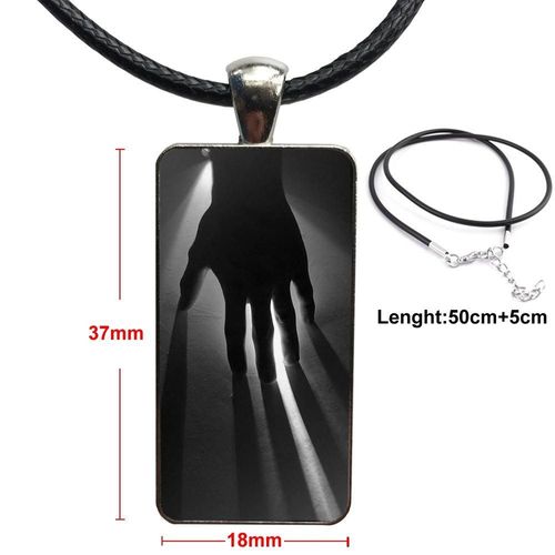 Collier Pour Hommes Et Femmes, Cabochon En Verre Et Bois, Pendentif Rectangulaire, À La Mode