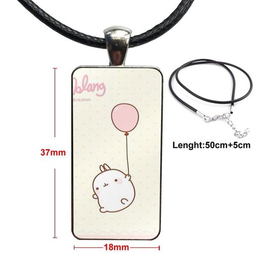 Collier En Plastique Pop Molang, Mignon, Fait À La Main, Rectangle, Ras Du Cou, Bijoux Multi Designs Pour Cadeau De Fête Unisexe
