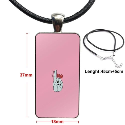 Collier Avec Pendentif En Verre, Fait À La Main, Demi Pendentif, Rectangle, Ras Du Cou, Ultra Mince, Rouge, Mignon, Ours, Fleur, Fée, Chat