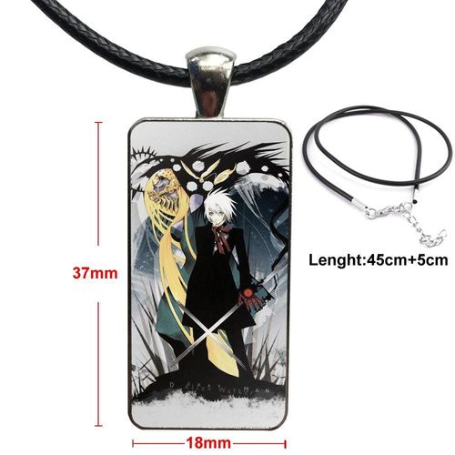 Collier Ras Du Cou Gris En Acier Inoxydable Pour Femme Et Fille, Avec Pendentif Rectangulaire, Cabochon En Verre