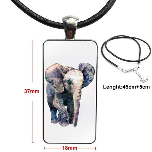 Pendentif En Forme D'éléphant Pour Femmes Et Hommes, En Verre, Galaxie, Collier En Acier Plaqué, Bijoux
