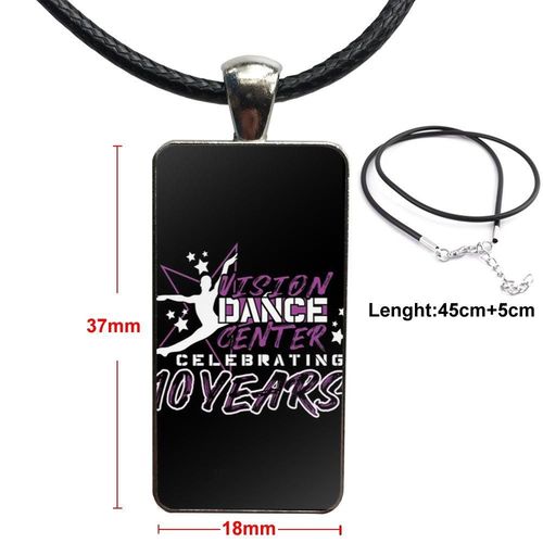 Pole Dancing Fitness Pour Femmes Et Enfants, Bijoux Vintage En Acier Plaqué Avec Verre, Cabochon Ras Du Cou, Long Pendentif Rectangulaire