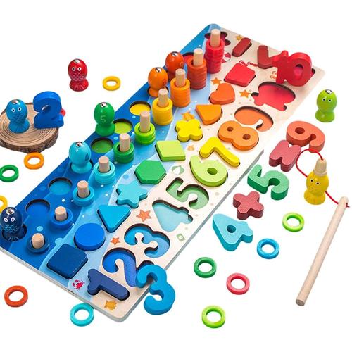 NightyNine busy board Jeux d'éveil Jeu Montessori en bois puzzle math jouet  enfants comptage de pêche jeu garçon fille 2 3 4 ans Planche à dessin