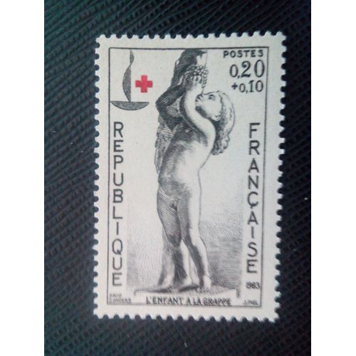 Timbre France Yt 1400 David D'angers (1788-1856) - Enfant Serrant Des Raisins 1963 ( 051105 )