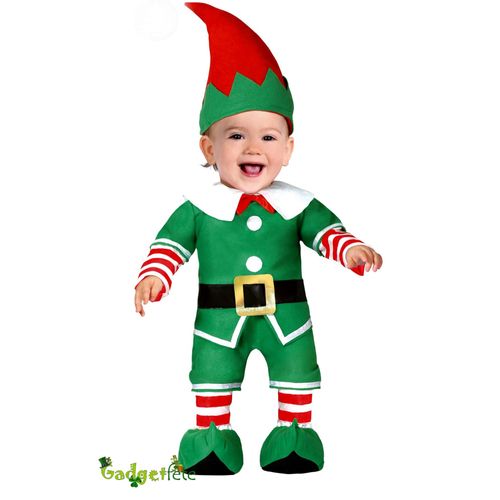Déguisement Petit Lutin De Noël Bébé - Taille: 6 À 12 Mois (82-83 Cm)