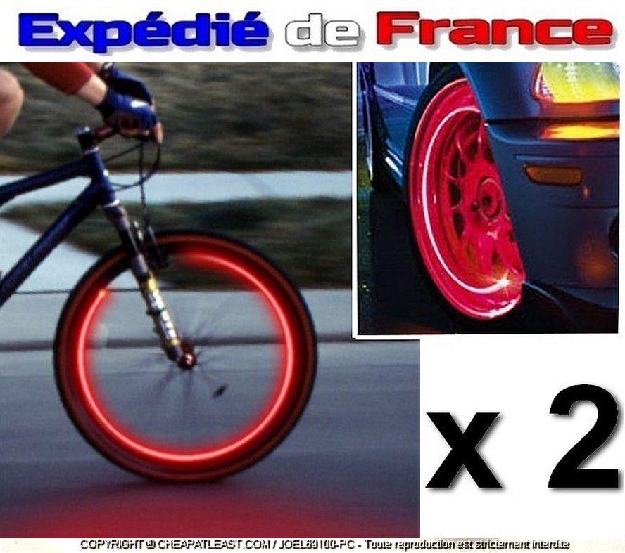 Valve Vélo LED, Bouchons Pneux Lumineux Vélo Moto Voiture