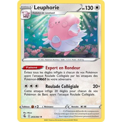 Carte Pokemon - Leuphorie - 203/264 - Rare - Épée Et Bouclier 8 - Poing De Fusion - V.F