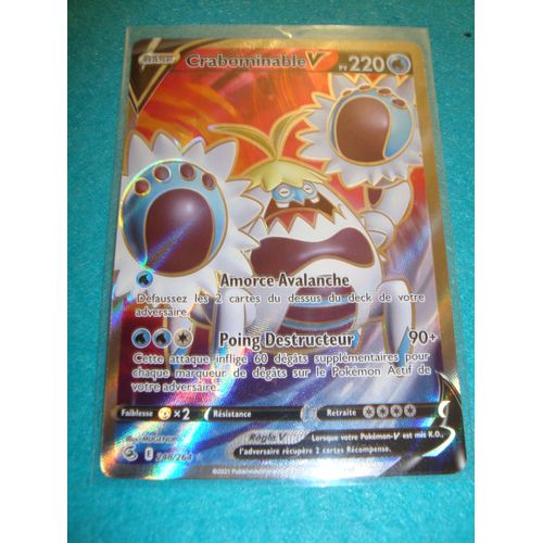 Carte Pokemon Crabominable  V Full Art 248/264 Poing De Fusion Eb08 Fr