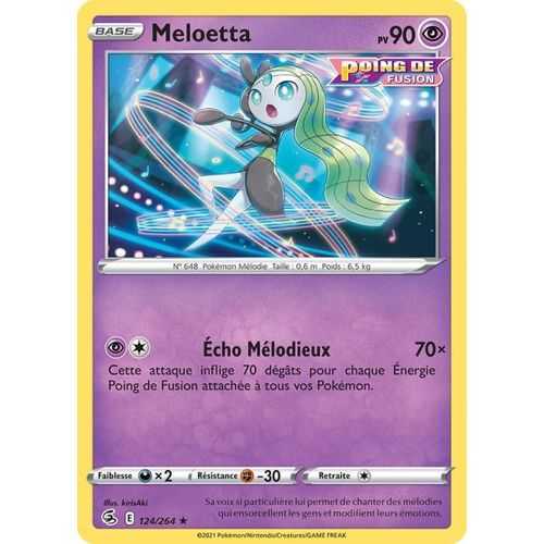 Carte Pokemon - Meloetta - 124/264 - Rare - Épée Et Bouclier 8 - Poing De Fusion - V.F