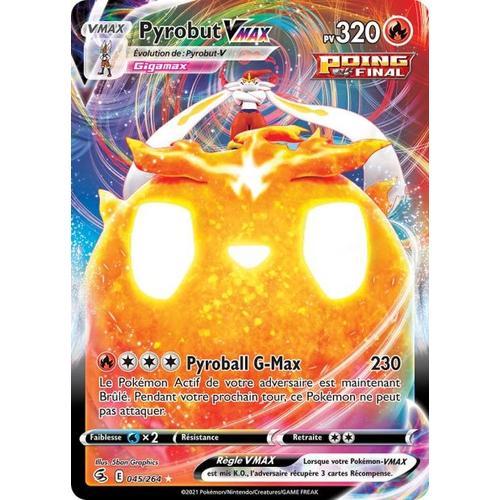 Carte Pokemon - Pyrobut Vmax - 045/264 - Ultra-Rare Full Art - Épée Et Bouclier 8 - Poing De Fusion - V.F