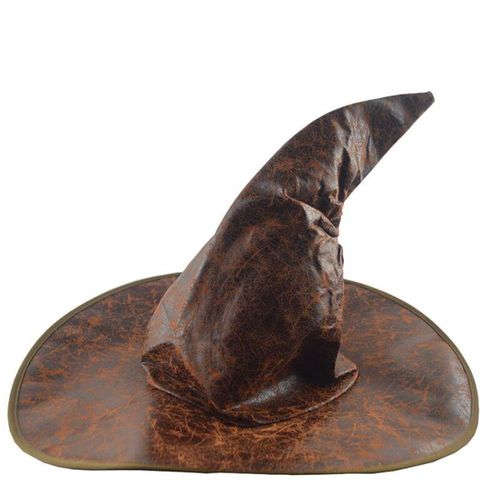 Envoie De France Chapeau Sorcière Pu Haut Forme Magie Noir Marron Rétro Vintage Mixte