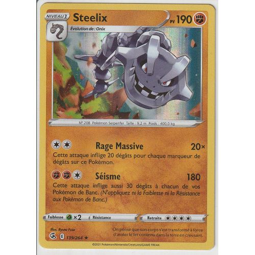 Carte Pokemon - Steelix - 139/264 - Holo-Rare - Épée Et Bouclier 8 - Poing De Fusion - V.F