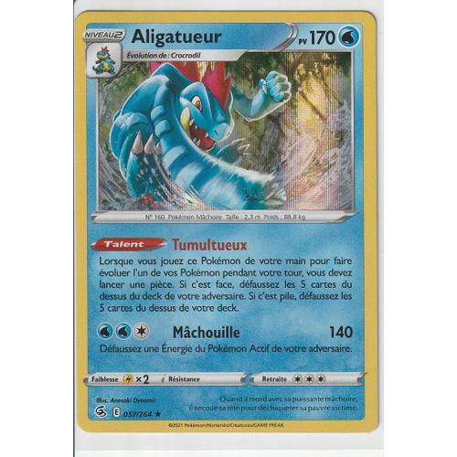 Carte Pokemon - Aligatueur - 057/264 - Holo-Rare - Épée Et Bouclier 8 - Poing De Fusion - V.F