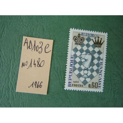 Ad 103 C // Timbre France Neuf 1966*N°1480"Jeu D'echecs "