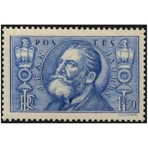 France 1936, Beau Timbre Yvert 319, 22ème Anniversaire De La Mort De Jean Jaurès, Assassiné Par L'anarchiste Raoul Villain, Neuf*