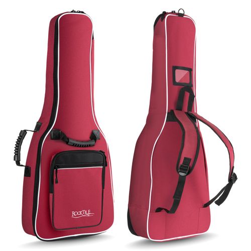 Rocktile Housse Pour Guitares Classiques ? Rembourré Et Doublé Style Sac À Dos, Bordeaux
