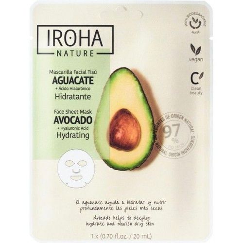Masque Visage Hydratant Avocat & Acide Hyaluronique Natural Extract Iroha Nature 