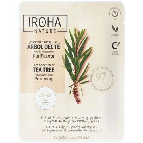 Masque Visage Purifiant Arbre À Thé & Acide Hyaluronique Natural Extracts Iroha Nature 