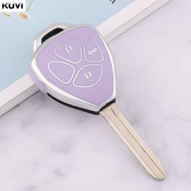 Coque De Protection Pour Clé De Voiture,2 Ou 3 Boutons,En Tpu,Pour Toyota Corolla,Camry,Reiz,Rav4,Couronne,Avalon,Venza,Matrix,Auris,Accessoires Automobiles - Type 3 Button Purple